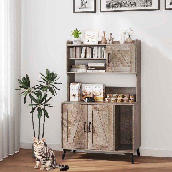 Large Cat Litter Box Enclosure with Display Storage Shelves