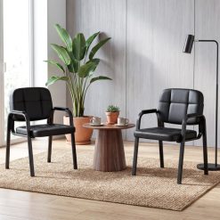 Leather Office Reception Chairs Waiting Room Guest Chairs Set of 2/4