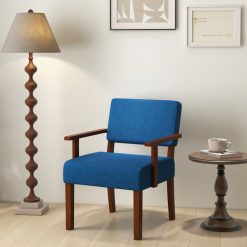 Wooden Frame Accent Chair Upholstered Living Room Chair