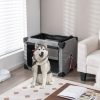 M/L/XL 3-Door Dog Crate with Removable Pad and Metal Frame