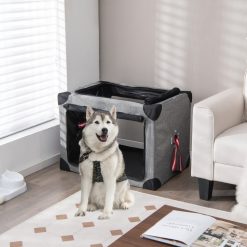 M/L/XL 3-Door Dog Crate with Removable Pad and Metal Frame