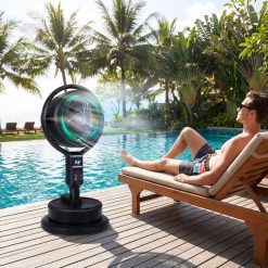 Misting Pedestal Fan Air Circulator with 90° Auto Oscillation Floor Standing Fan with 8 Speeds