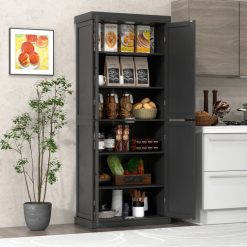 72.5 Inches Tall Pantry Cabinet with 6-Tier Shelves and 4 Doors