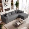 Modular Sectional Sofa Corduroy Upholstered L-shaped Sofa Couch with Deep Seats