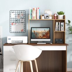 3-Tier Multipurpose Desk Bookshelf with 4 Shelves
