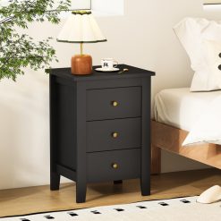 Modern Bedside Cabinet Nightstand with 3 Drawers for Living Room and Bedroom