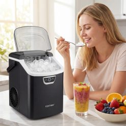 Nugget Ice Maker Countertop with Audible Ice Full Alarm