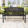 Metal Outdoor Bench with High Back for 2-3-Person Patio Bench