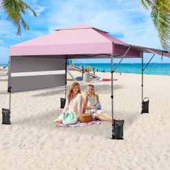 10 x 17.6 Feet Outdoor Instant Pop-up Canopy Tent with Dual Half Awnings