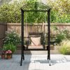 Outdoor Porch Swing with Stand and 2 Trellises for Adults