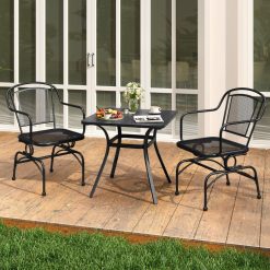 Outdoor Rocking Chair Set of 2 with Mesh Backrest and Seat for Yard