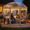 Pop Up Bubble Tent 10x10 FT for 8-10 People Weatherproof Pod with 540° Panoramic Clear PVC