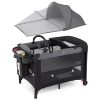 Foldable Baby Bassinet with 4 Adjustable Heights Changing Table and Mattress