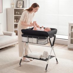 Portable Baby Changing Table with 3-Level Adjustable Height