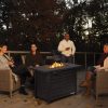 42 Inch 60,000 BTU Rectangular Propane Fire Pit Table with Waterproof Cover