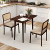 Rectangular Wooden Dining Table for 2-4 34 Inch Farmhouse Solid Wood Kitchen Table