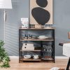 4-Tier Industrial Kitchen Baker's Rack with 2 Wire Baskets