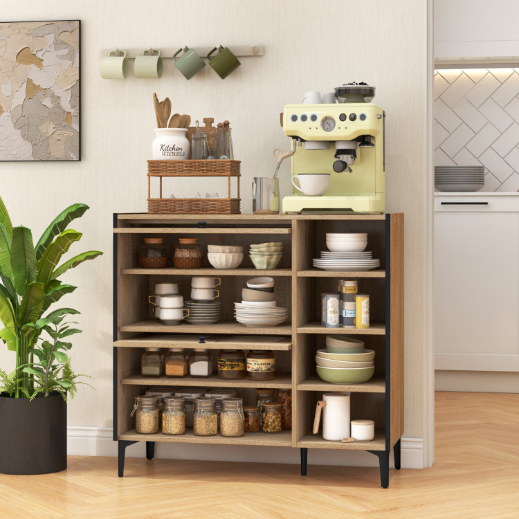 Shoe_Rack_Organizer_with_Flip_up_See_through_Doors_and_Adjustable_Shelves-Oak-2.jpg