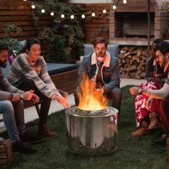 Smokeless Stainless Steel Fire Pit with Ash Pan for Yard Camping