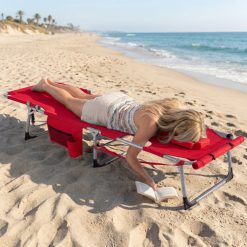 Tanning Chair with Face Arm Holes Portable Sunbathing Chair