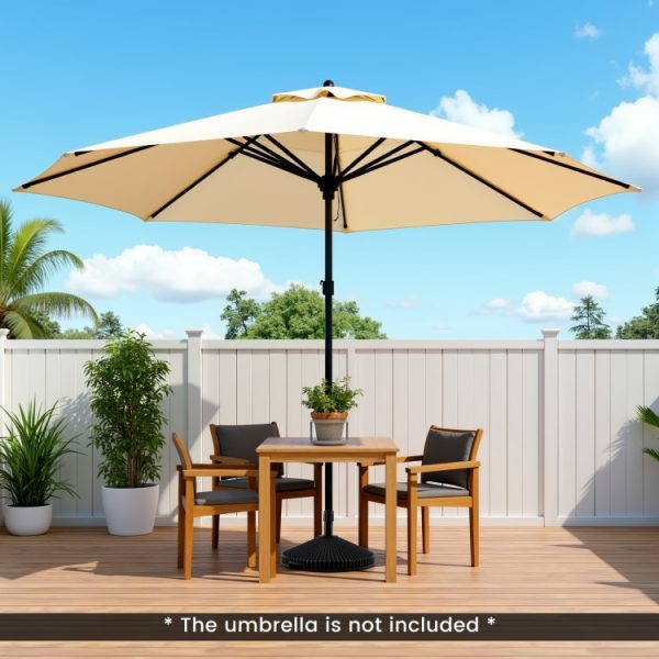 Water and Sand Filled Outdoor Umbrella Stand with Shell Texture and 3 Coupler Sizes