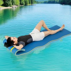 7 Feet x 2 Feet Water Mat with Safety Tether and Pillow Design for Lake and Pool