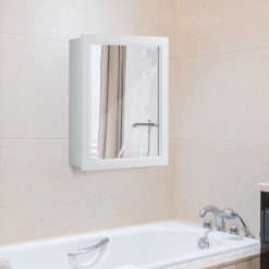 Mirrored Bathroom Medicine Cabinet with Single Door and Adjustable Shelf