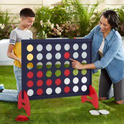 Giant 4-in-a-row Game Set Wooden Jumbo 4-to-Score Game with Carrying Bag