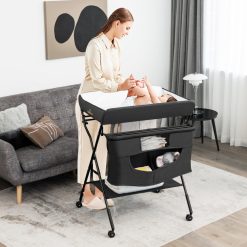 Portable Adjustable Height Newborn Nursery Organizer with Wheel