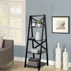4-Tier Leaning Free Standing Ladder Shelf Bookcase Display Shelf