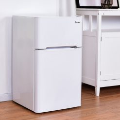 3.2 cu. ft. Retro Mini Fridges in Black with Freezer and Reversible Door