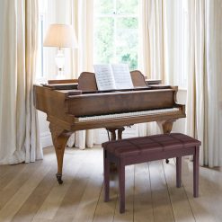 Solid Wood PU Leather Piano Double Storage Keyboard Bench