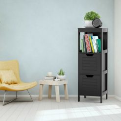 Multifunction Bathroom Wooden Floor Cabinet Organizer with Storage Rack