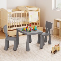 3 Pieces Multifunction Activity Kids Play Table and Chair Set