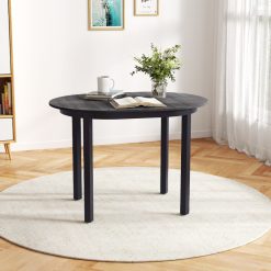 43 Inch Wooden Dining Table with Rubber Wood Legs for 2-4 People