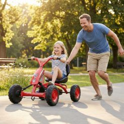 Go Kart for Kids 4 Wheel with Steering Handlebars and Adjustable Seat