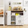 Rolling Kitchen Island Cart with Power Outlet for Dining Room